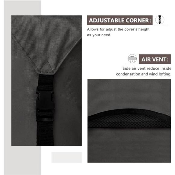 600D Tough Canvas Heavy Duty Rectangular Patio Table and Chair Cover - Picture 6 of 7